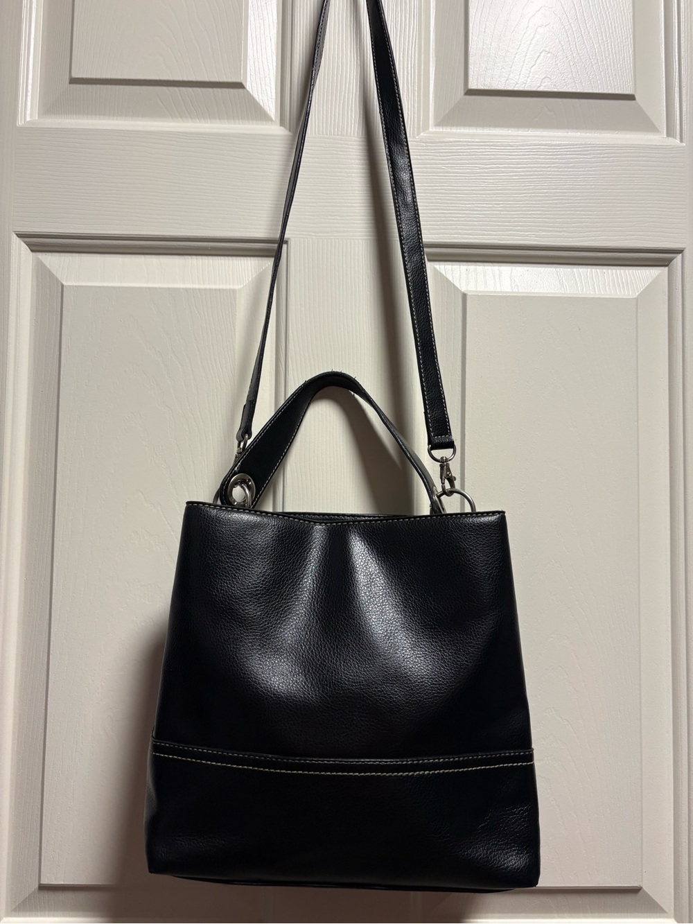 Tommy Hilfiger Black Structured Shoulder Bag with Top Handle